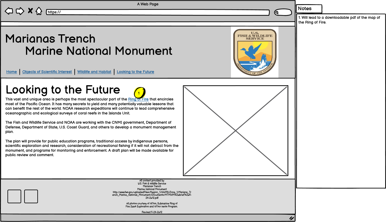 a wireframe for the looking to the future page